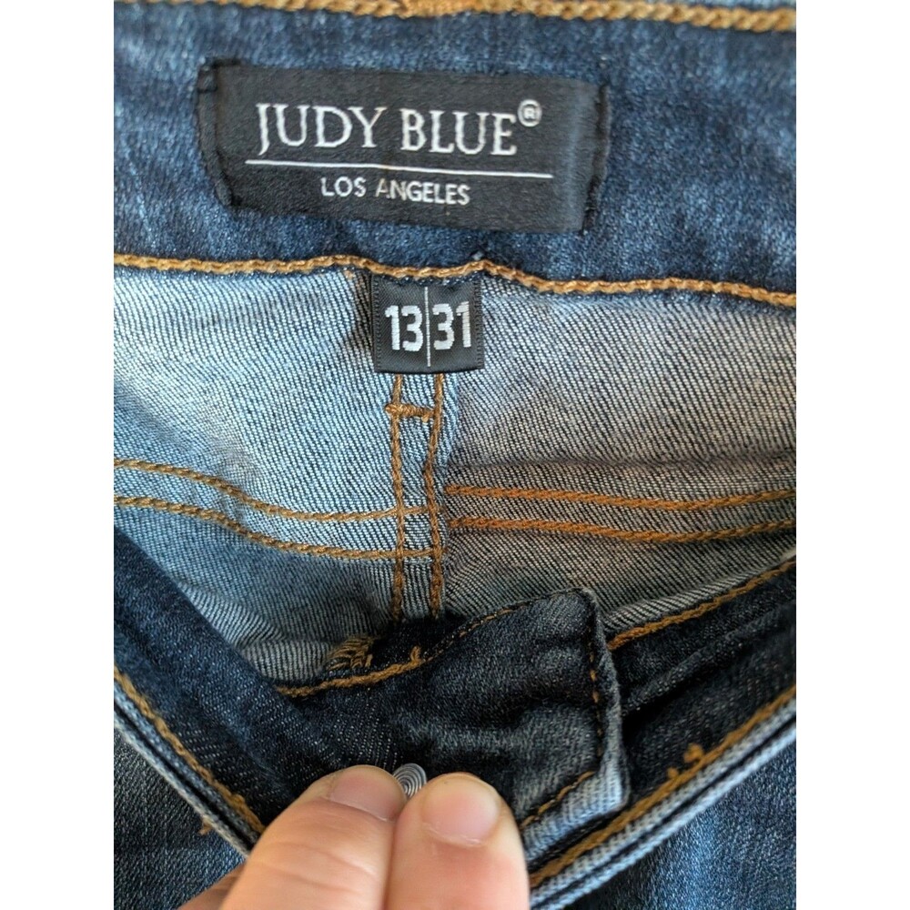 Judy Blue Jeans Womens Size 13 31 Blue Skinny Fit Mid Rise Dark Wash Stretch - Picture 5 of 13